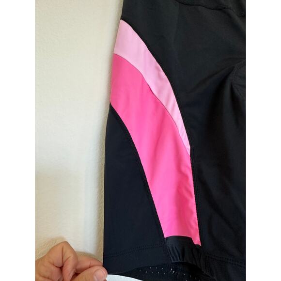 Nooyme Women's Bike Short Cycling Short Size Large 6 inch Padded Black and Pink - Picture 5 of 11